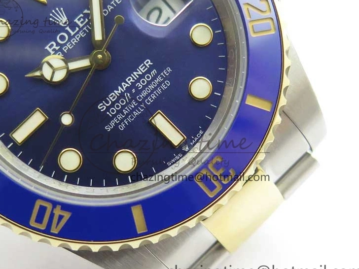 AAA Replica Watches HighQuality Edition Bracelet YG YG 2574 on Best Dial 41mm LB Blue SS Maker SS BP 126613 Submariner 0106